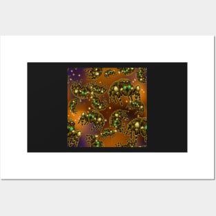 Copper Halloween Space Spider (Bold Jumper) All Over Print Posters and Art